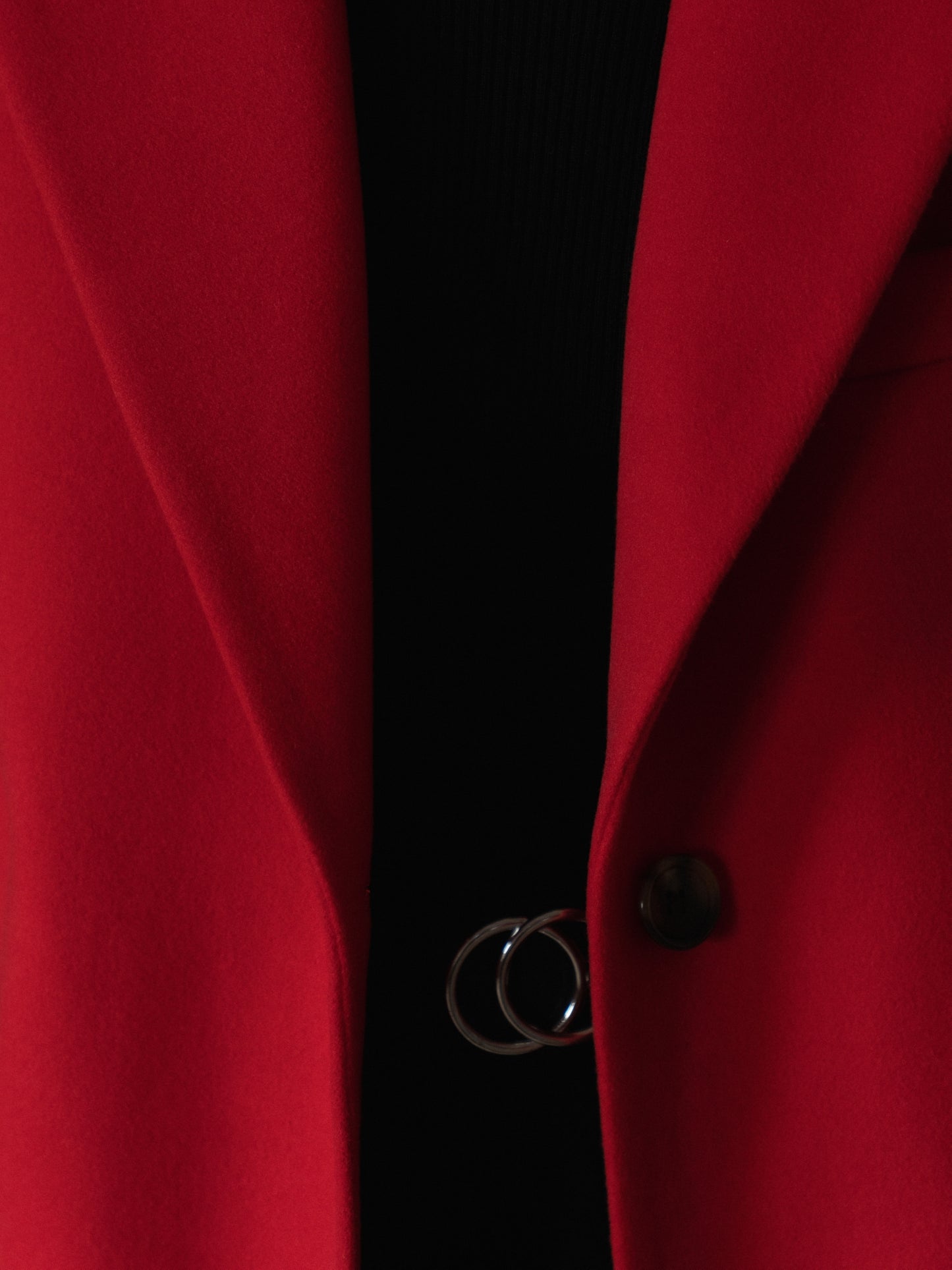 Single-breasted wool jacket, Red Flare