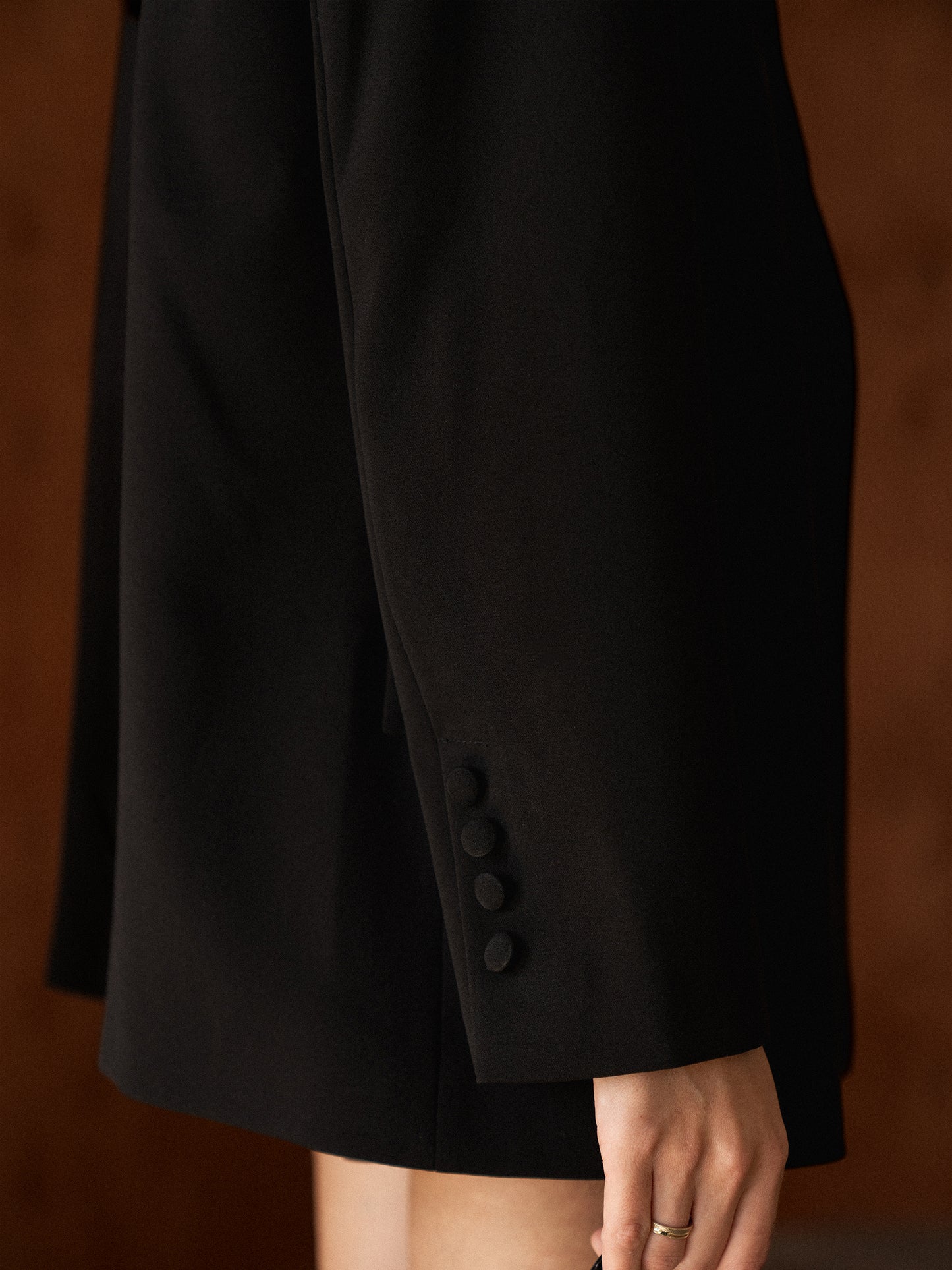 Suit jacket with belt, Black